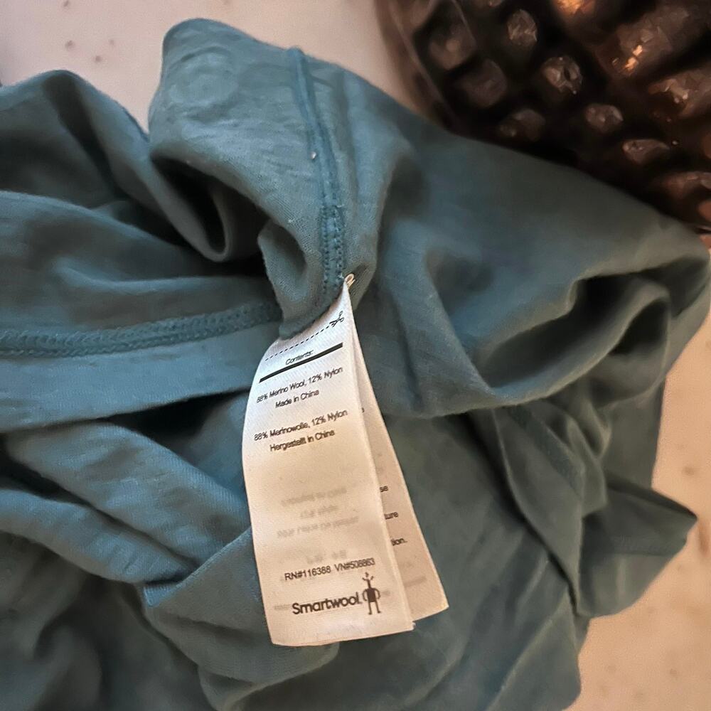 Smartwool Women's Long Sleeve Base Layer Top Teal Blue Green XS - Picture 4 of 5